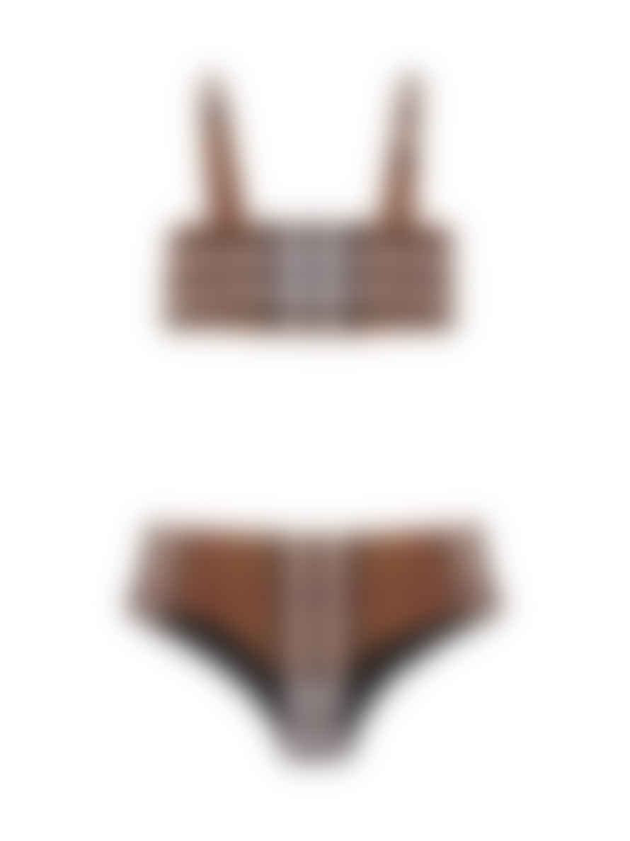 Burberry  Check Pattern Logo Bikini