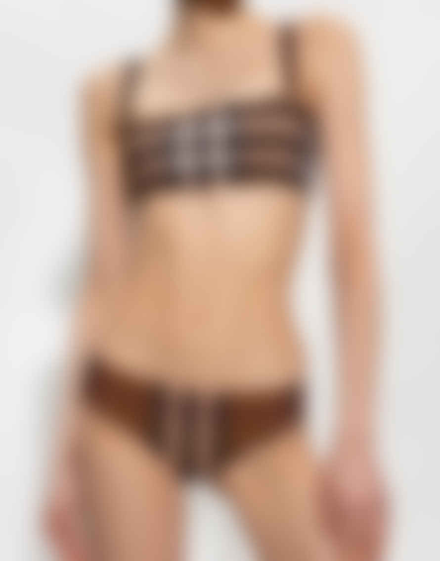 Burberry  Check Pattern Logo Bikini