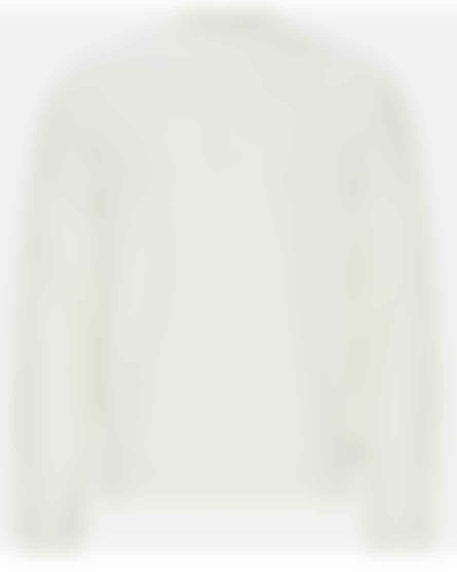 Hugo Boss Boss - H-derano Open White Mock Neck Sweater In Textured Wool Blend 50519622 131