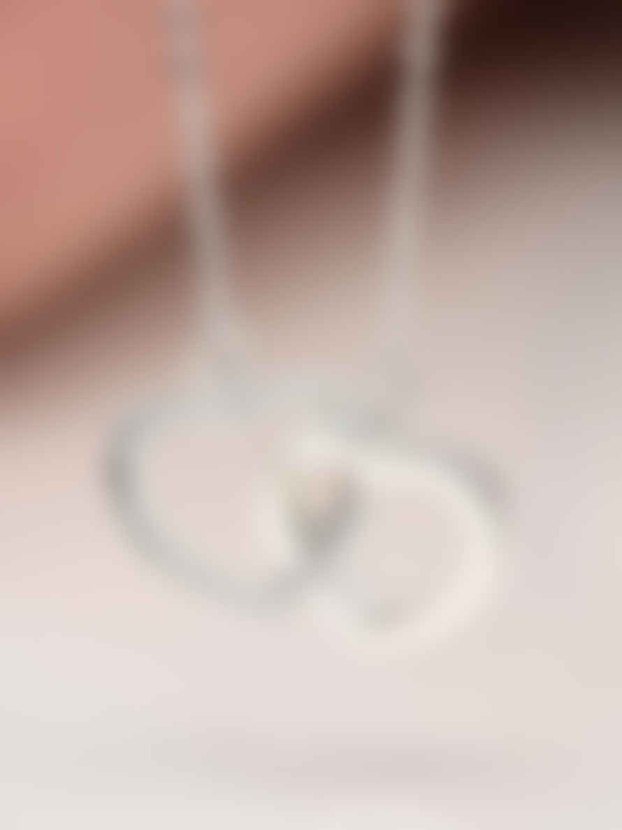 POM Silver Plated Crystal Edged Linked Heart Necklace