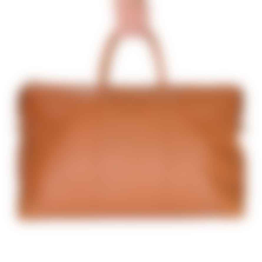 Pom Pom London Weekend Leather Holdall Bag - Tan