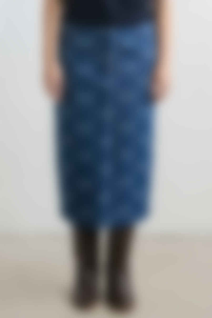 The Tiny Big Sister Deep Indigo Agnes Bows Denim Skirt