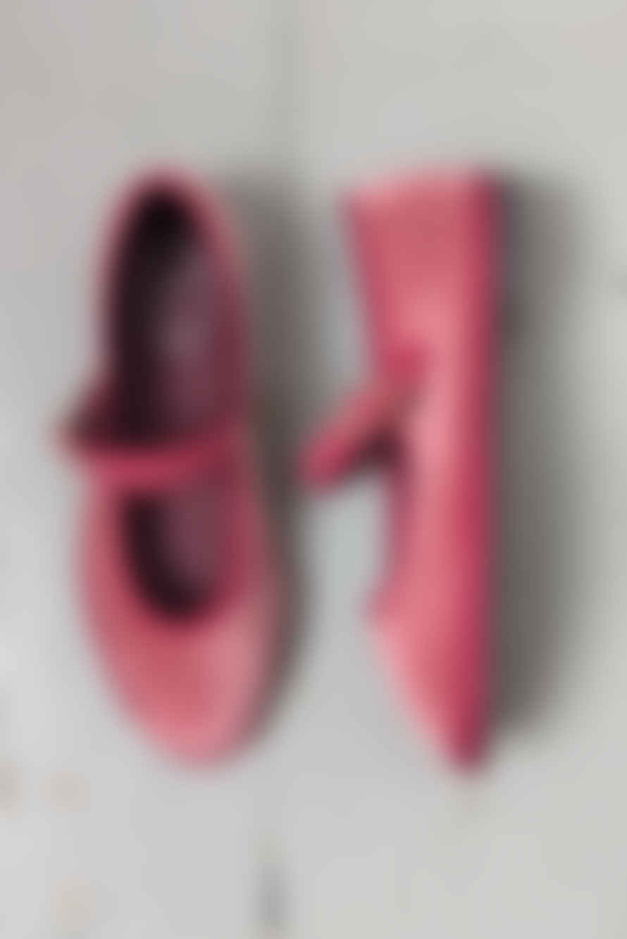 Flabelus Theresa Pink Velvet Mary-jane Shoes