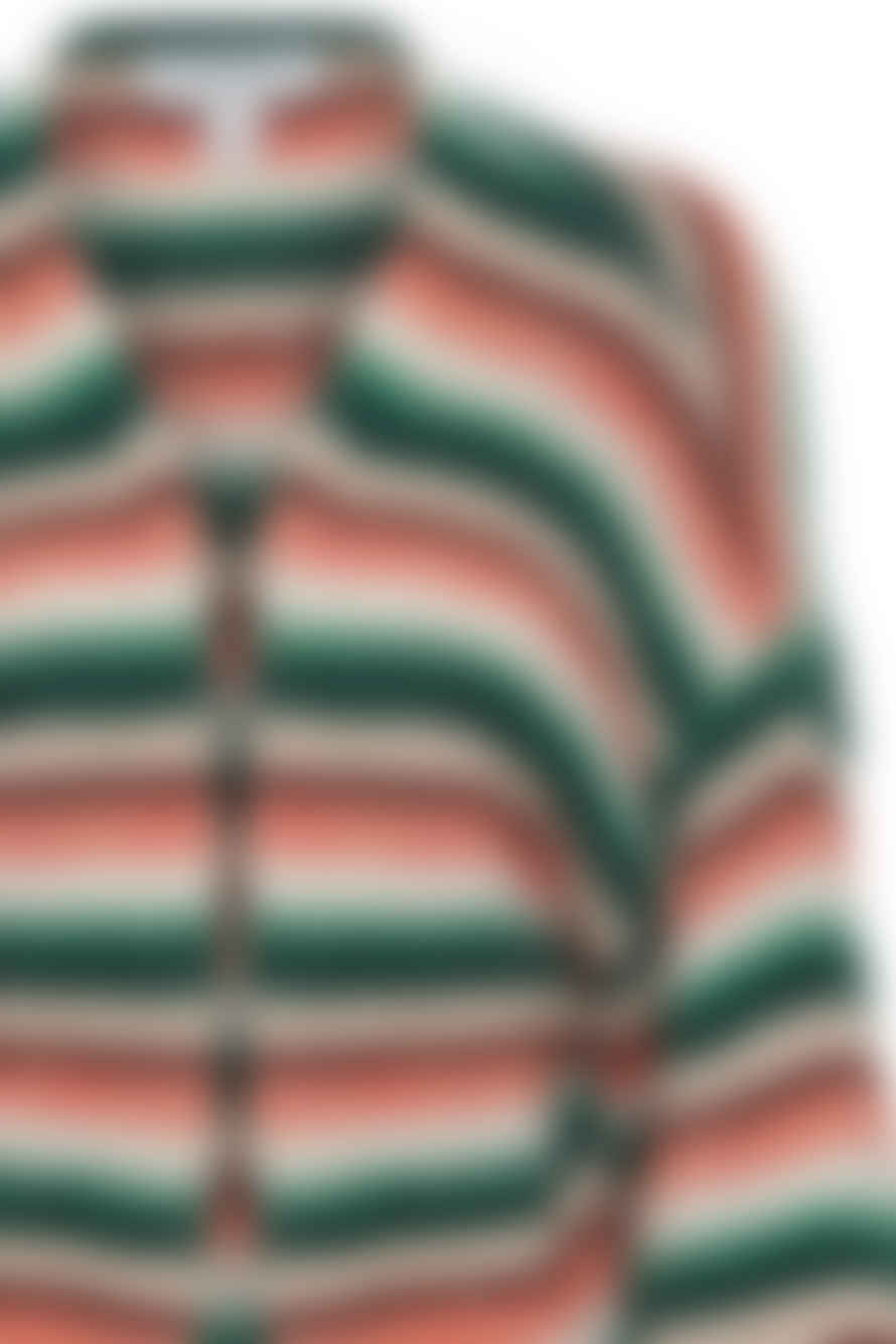 b.young Onero Striped Cardigan In Foliage Green Mix