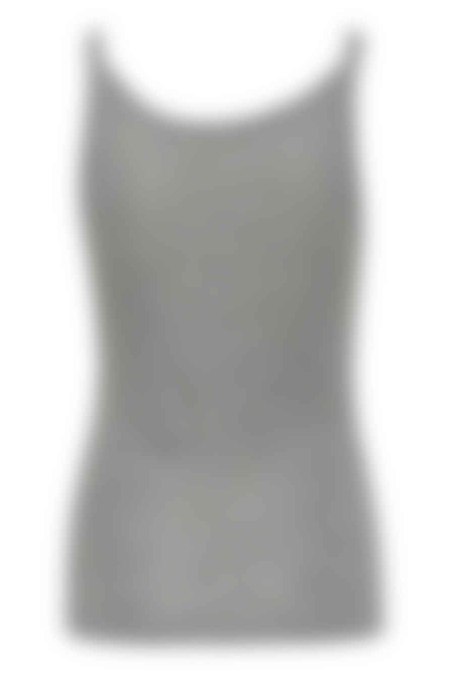 Soaked in Luxury  Slfauna Grey Melange Tank Top