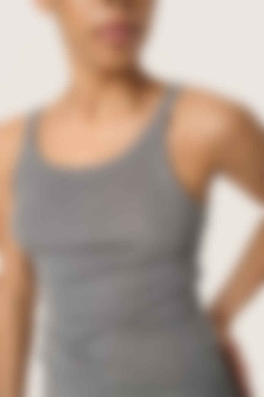 Soaked in Luxury  Slfauna Grey Melange Tank Top