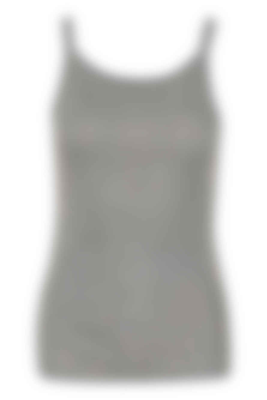 Soaked in Luxury  Slfauna Grey Melange Tank Top