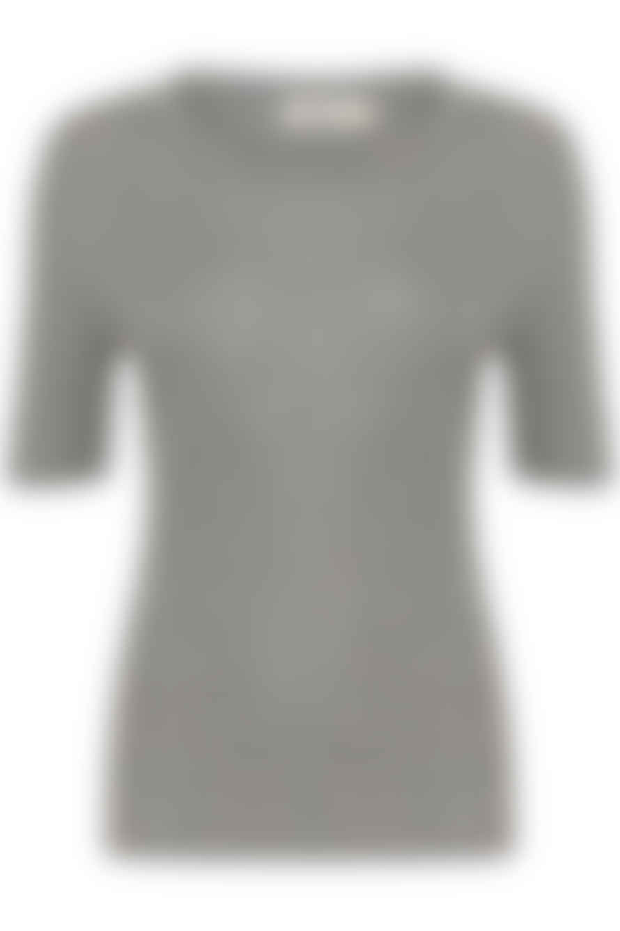 Soaked in Luxury  Slfauna Grey Melange T-shirt