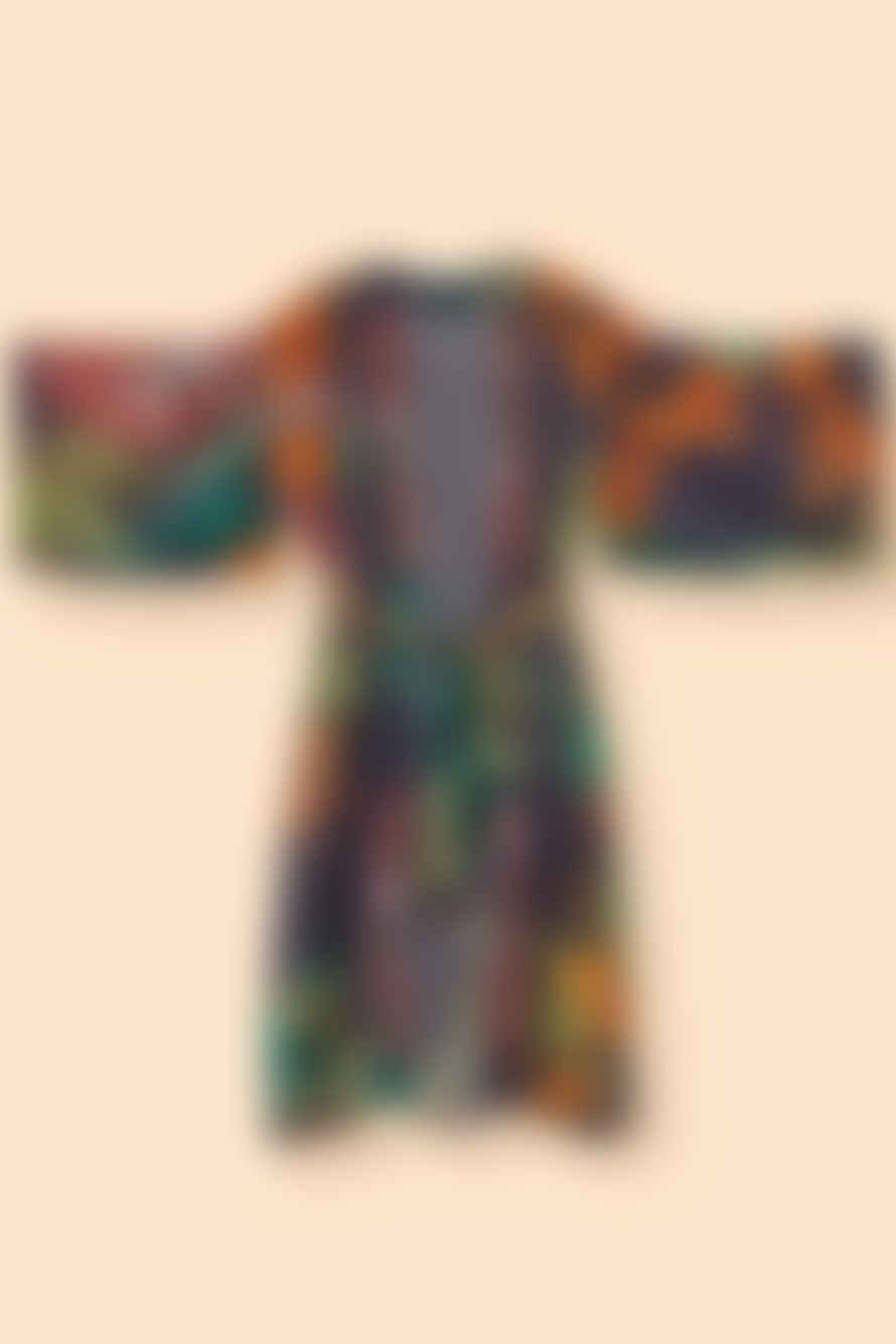 Powder Pkg55 Botany Bliss Kimono Gown - Charcoal