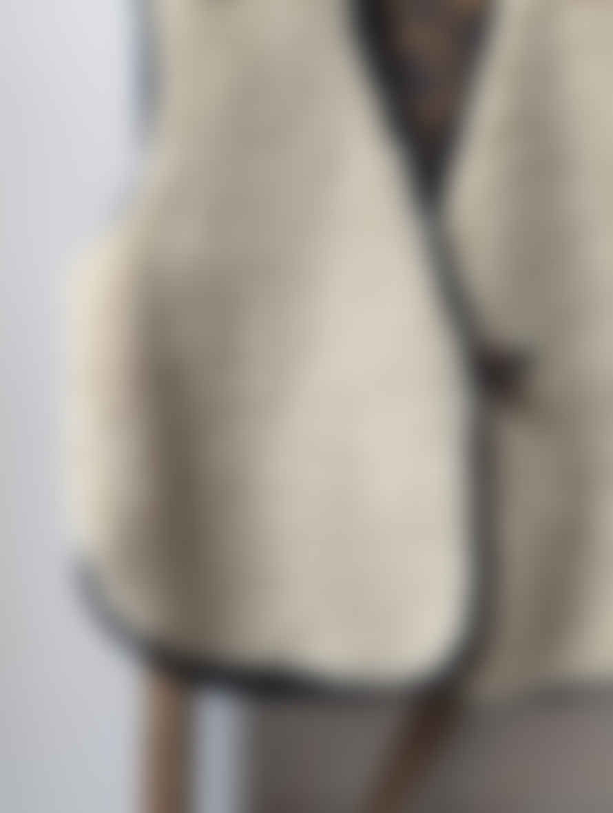 Leon & Harper Vallos Ecru Faux-shearling Vest