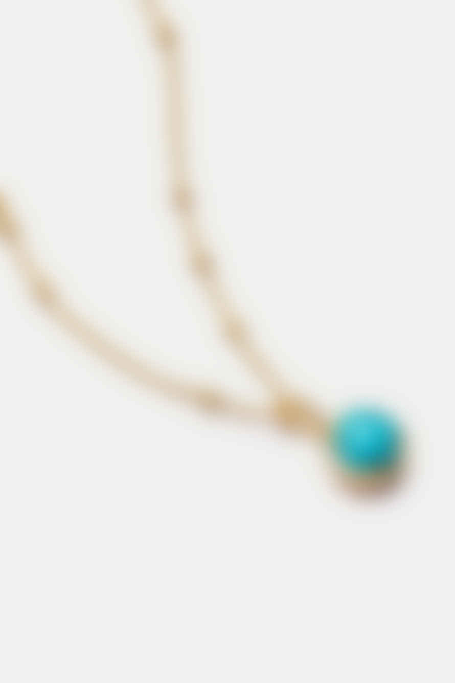 Daisy London Gold Plated Turquoise Healing Stone Necklace