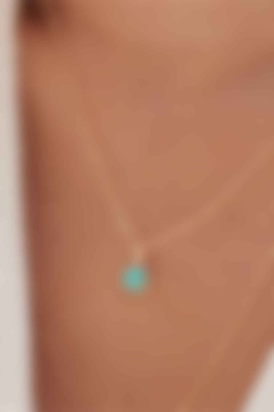 Daisy London Gold Plated Turquoise Healing Stone Necklace