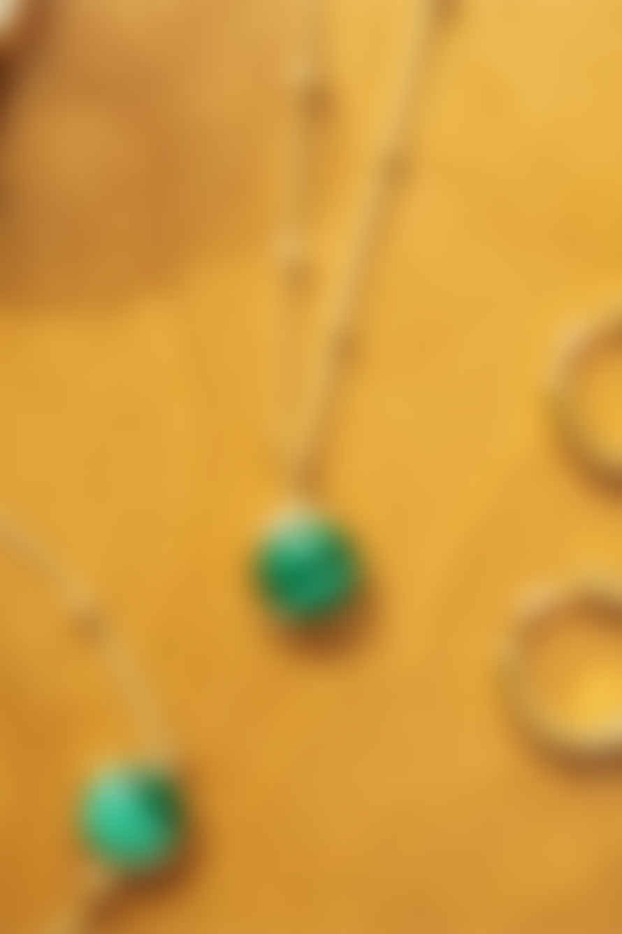 Daisy London Gold Plated Malachite Healing Stone Necklace