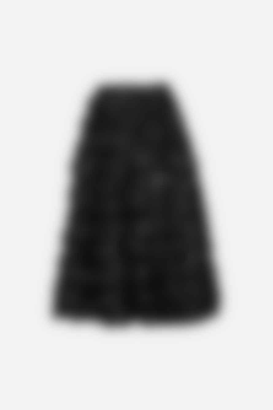 ROTATE Birger Christensen Maxi Sun Skirt Black