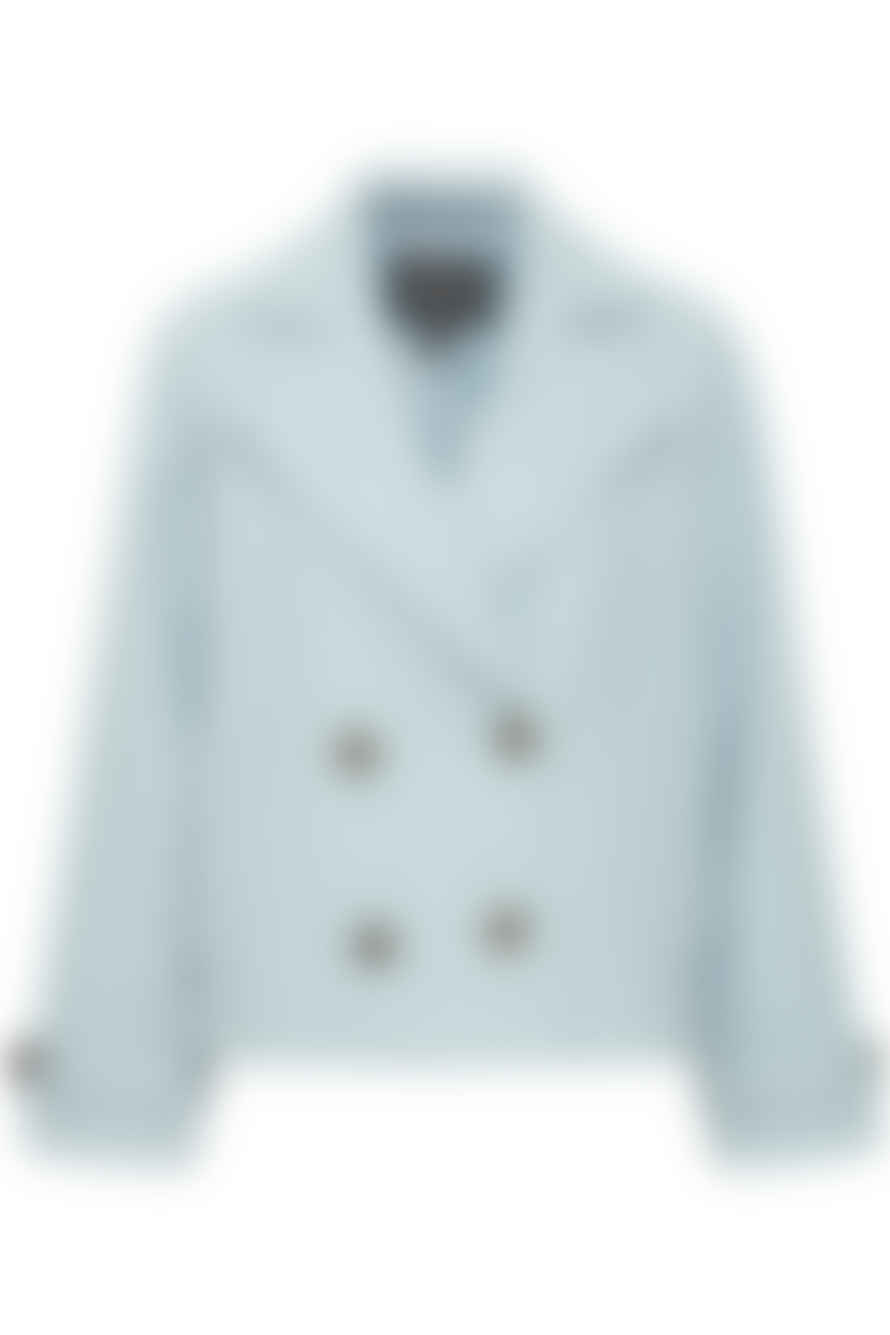 b.young Cilia Caban Jacket In Dusty Blue Melange