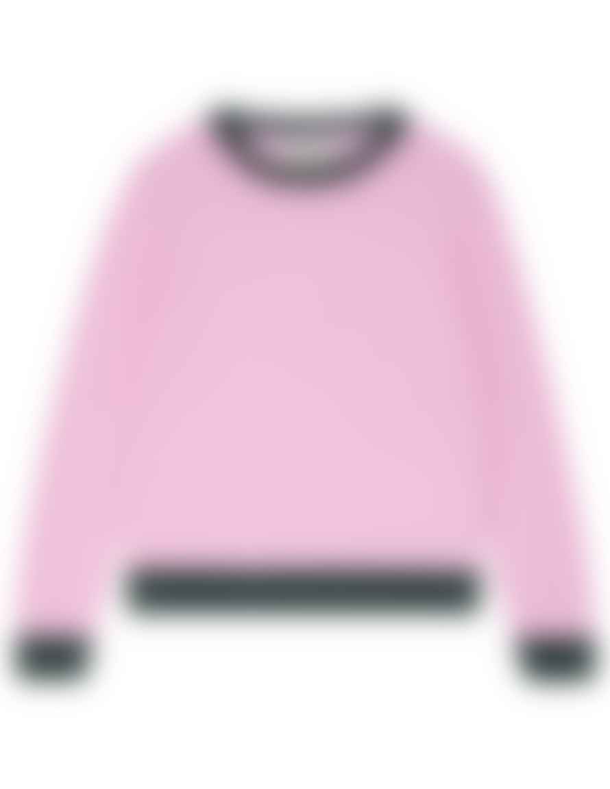 Jumper 1234 Contrast Crew Jumper - Rose