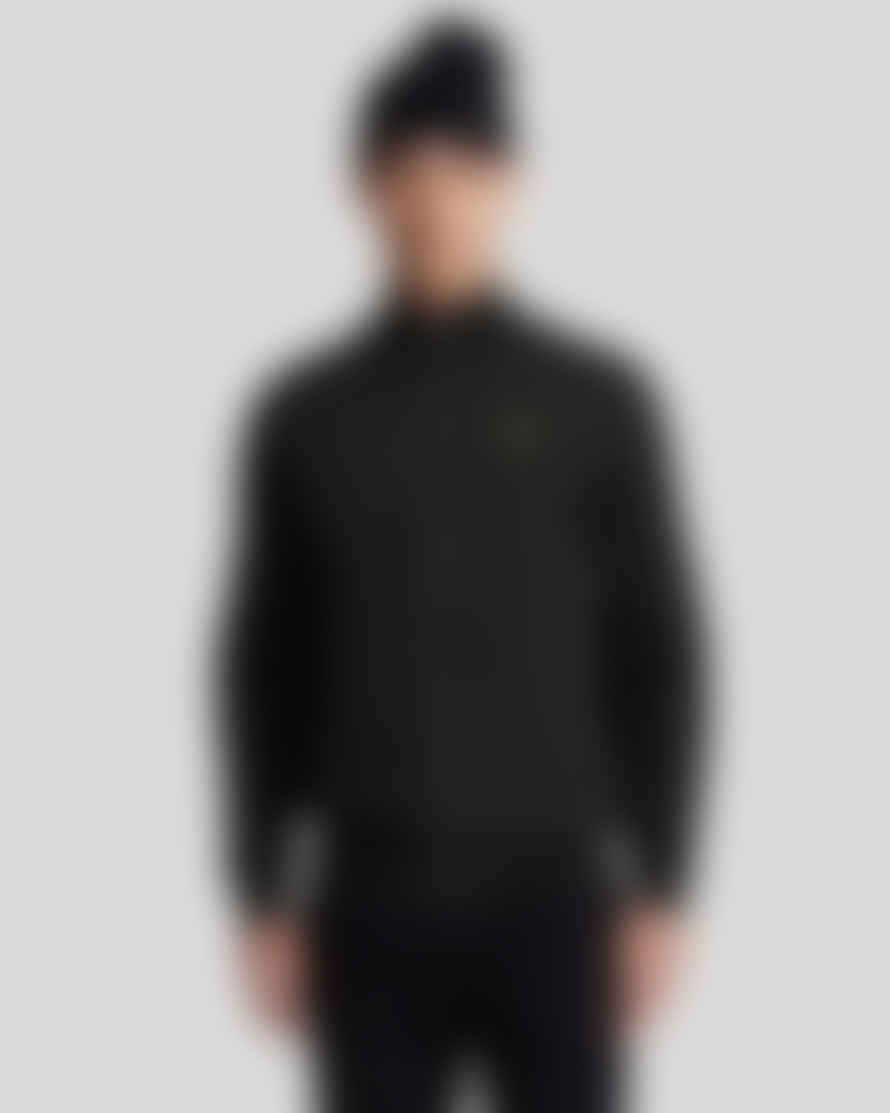 Lyle and Scott Hybrid Baffled Track Jacket In Jet Black