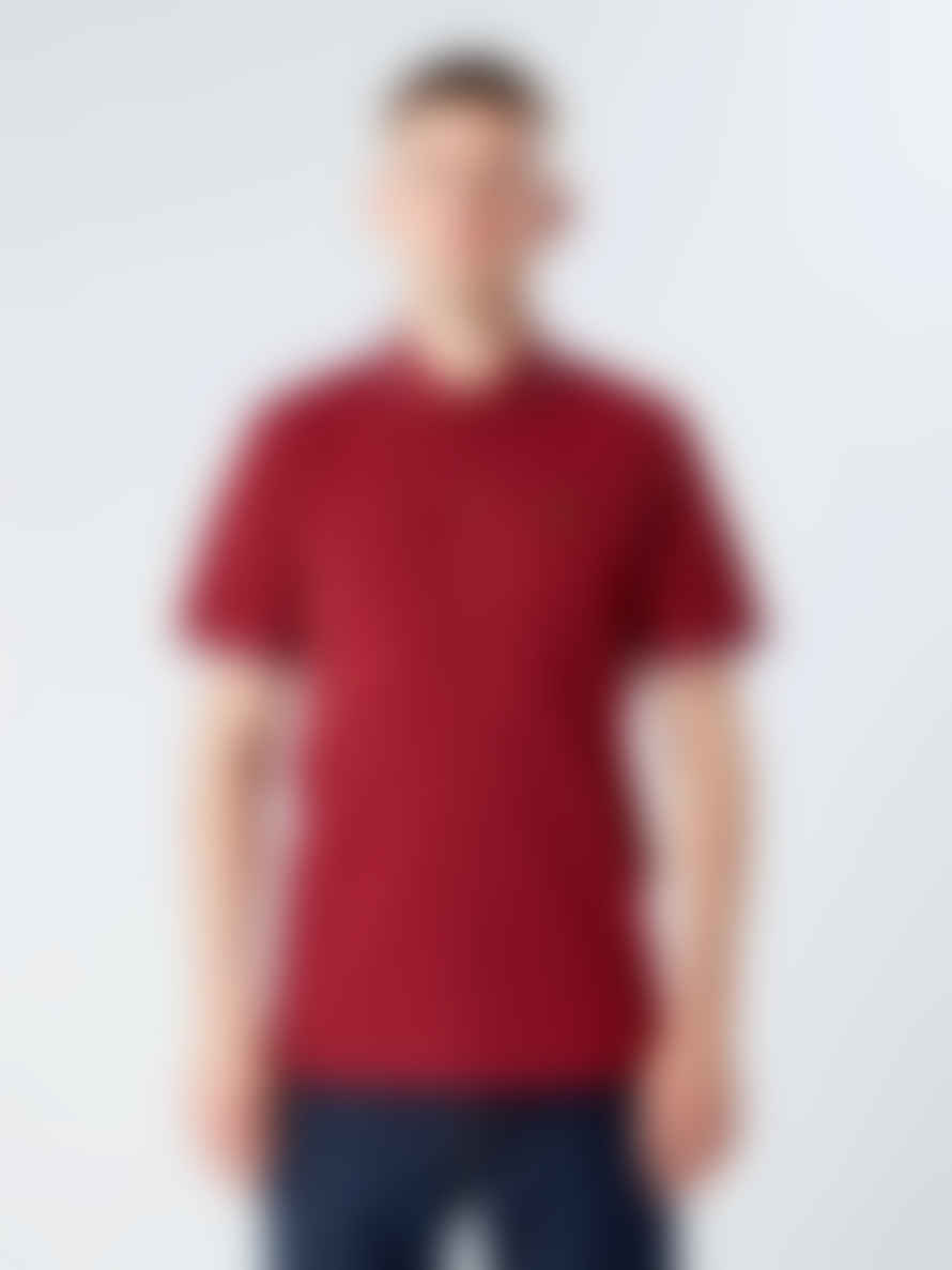 Terrace Cult Premium Pique Polo Burgundy/Sky Blue