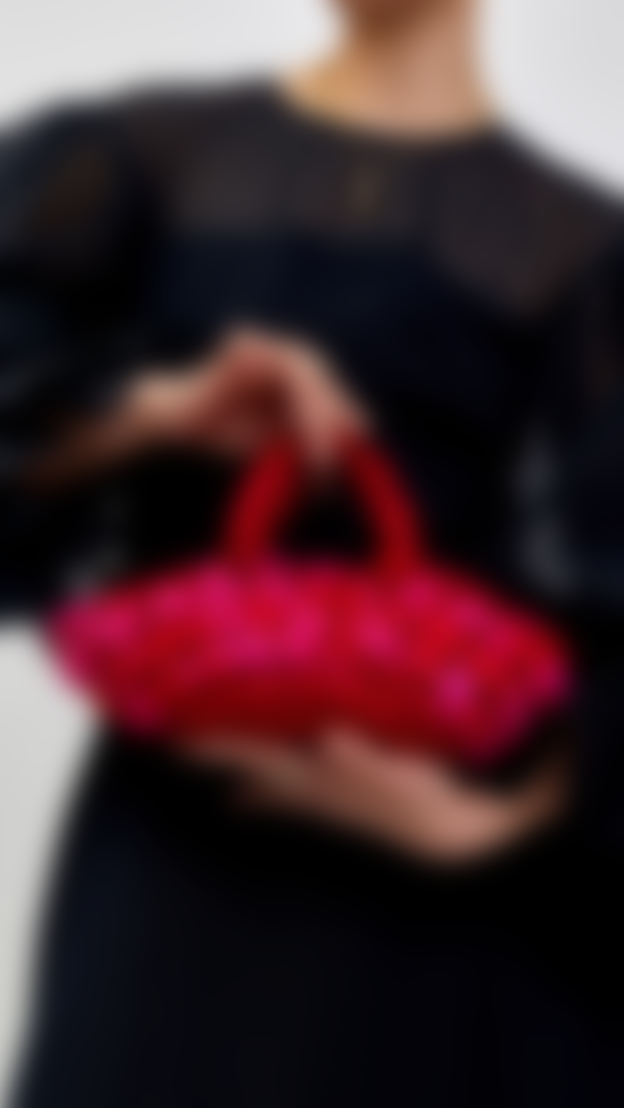 Isla De Gar Nest Bag In Lipstick Red And Hot Pink