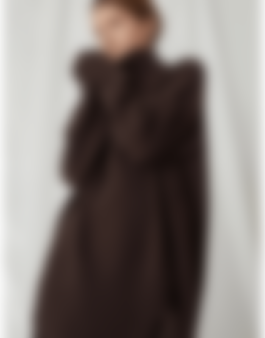 Marella Lampada Ribbed Roll Neck Oversized Jumper Col: 003 Dark Brown