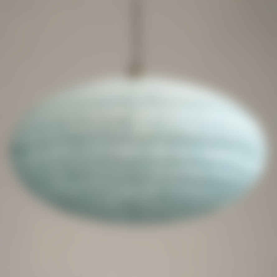 Curiouser and Curiouser Small 60cm Cream & Teal Rice Cotton Pendant Lampshade