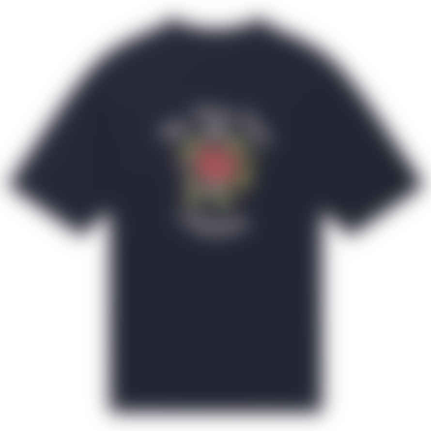 Drole De Monsieur Le T-shirt Slogan Fleurs In Navy