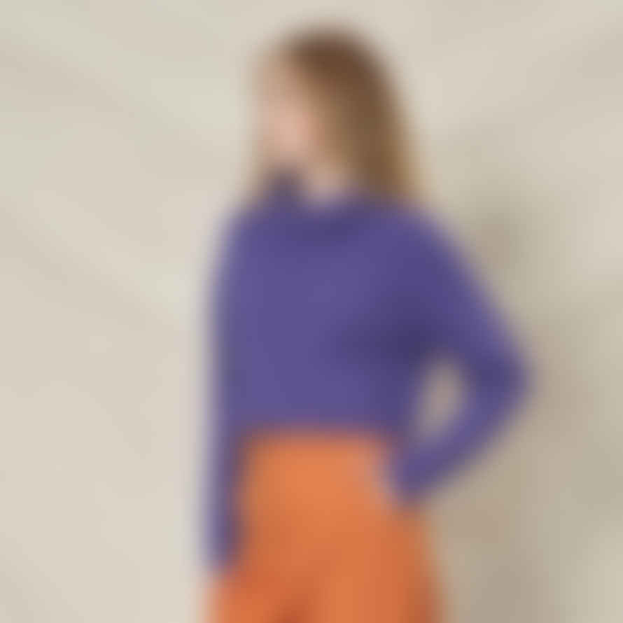 Lowie Purple Alpaca Cropped Roll Neck