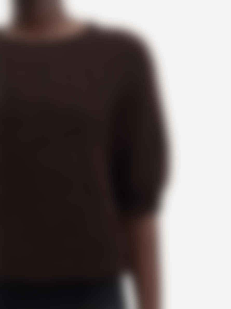  Samsoe Samsoe Jeanne Short Sleeve Jumper - Chocolate Torte