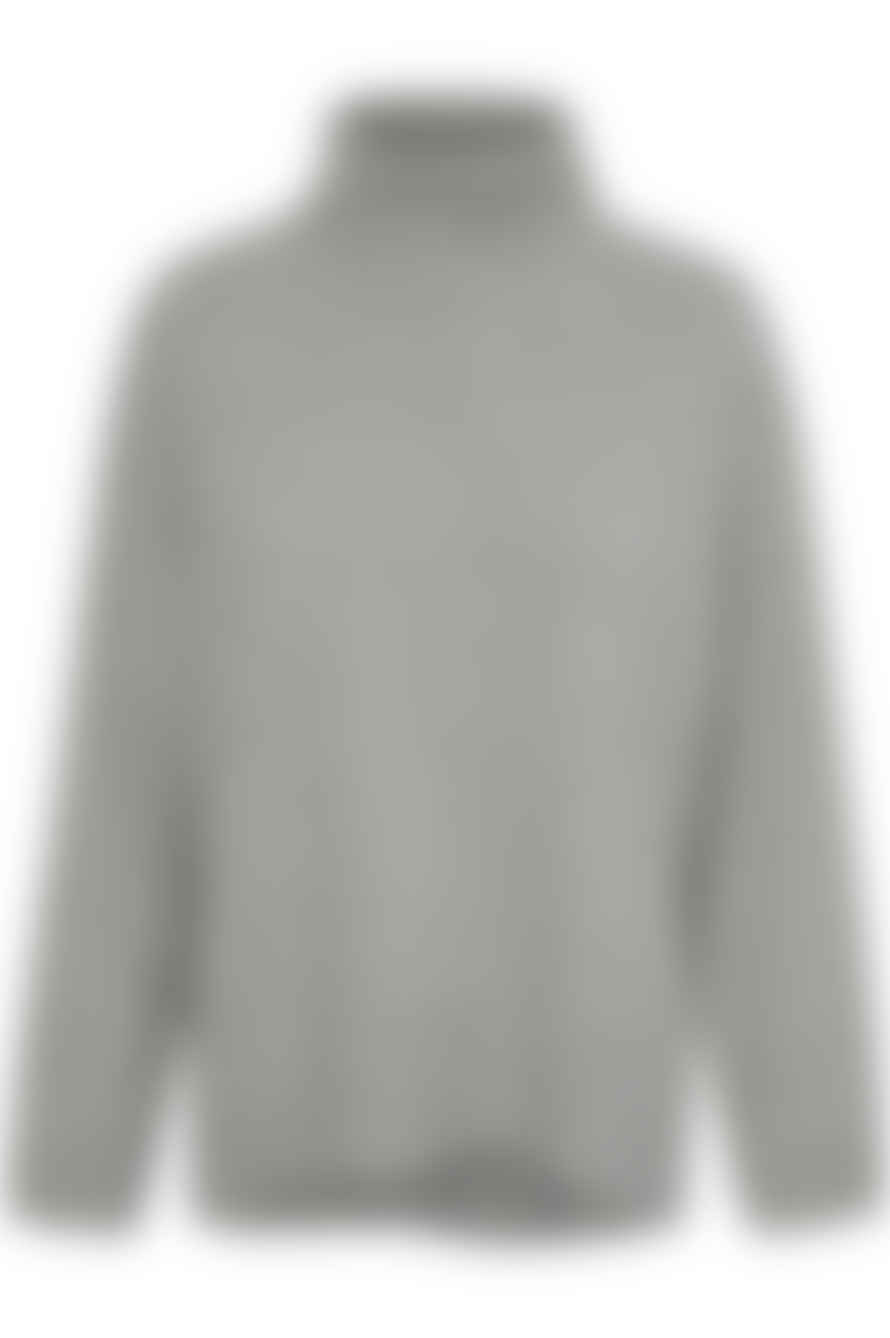 Soaked in Luxury  Slmolina Grey Melange High Neck Jumper