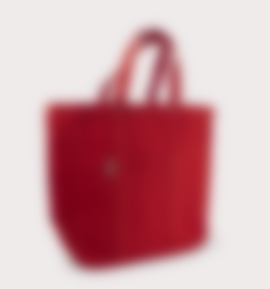 Thread-Line Square Canvas Tote Bag, Red