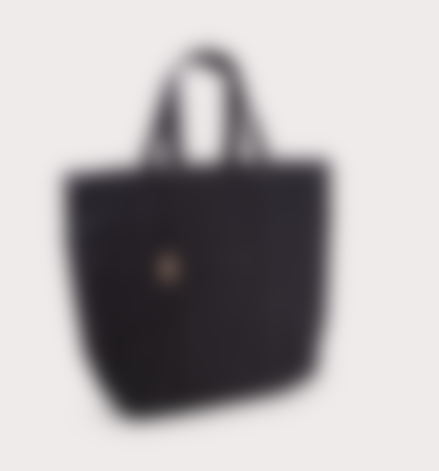 Thread-Line Square Canvas Tote Bag, Black