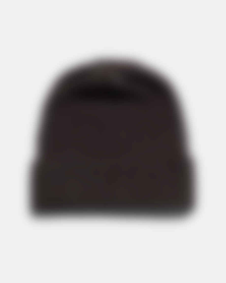 Far Afield Ribbed Knit Beanie Slate Brown/forest Green