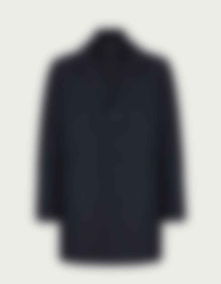 Canali Dark Blue Car Coat In Technical Fabric O10466-Sg02321-301