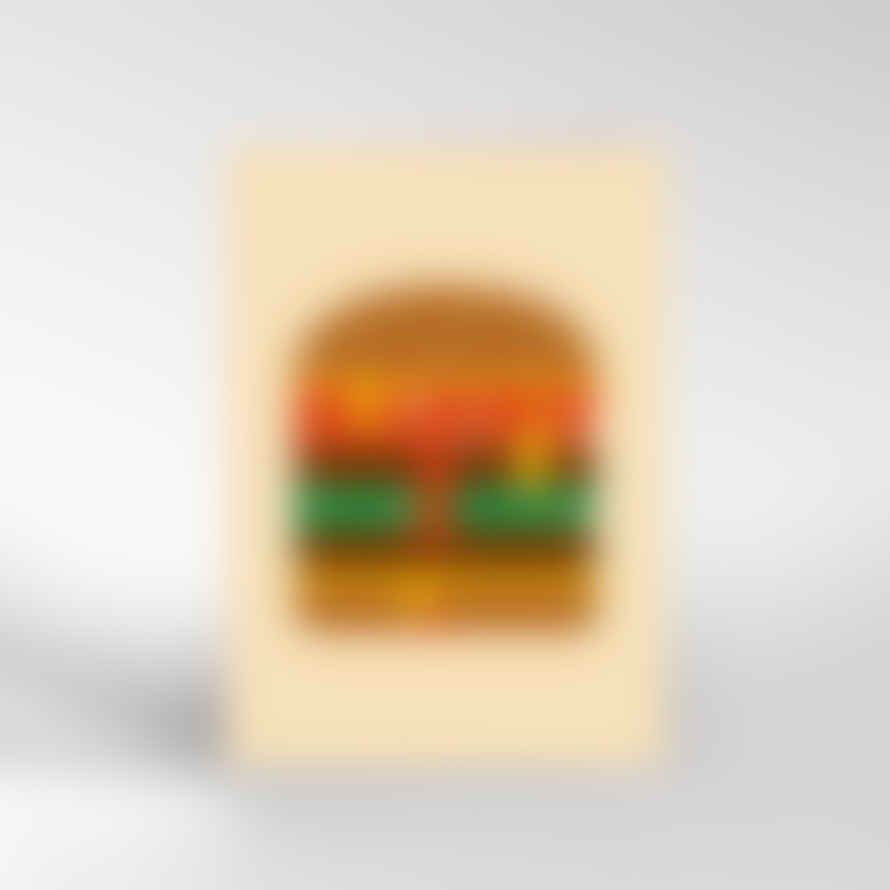 Dicky Bird Happy Burger Greeting Card