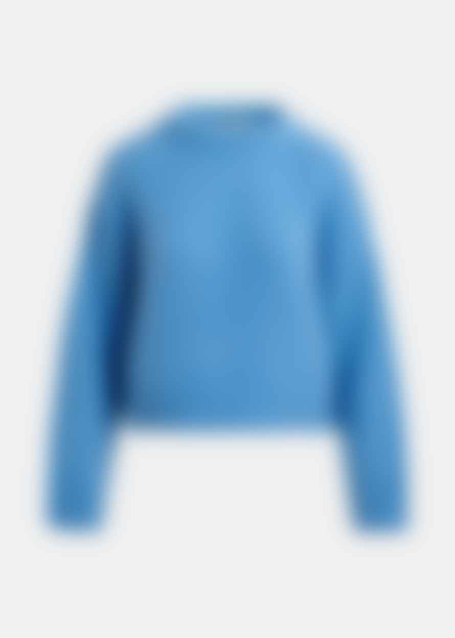 Essentiel Antwerp Blue Turtleneck Sweater with Detachable Collar