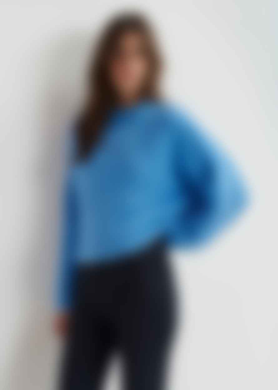 Essentiel Antwerp Blue Turtleneck Sweater with Detachable Collar