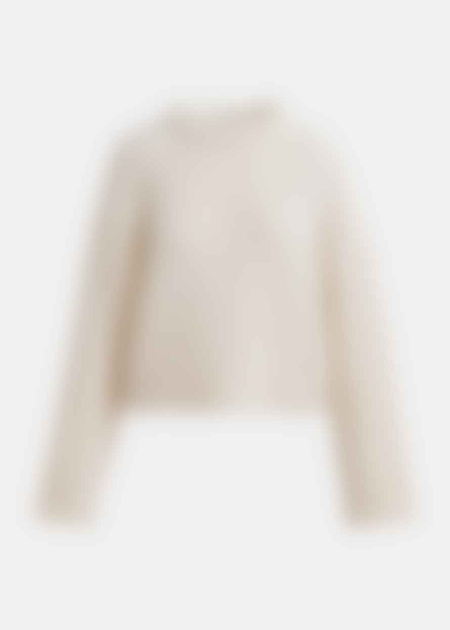 Essentiel Antwerp Ecru Turtlenneck Sweater with Detachable Collar