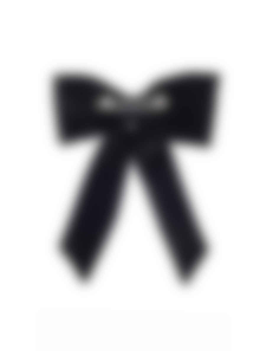 Nooki Design Crinckle Velvet Bow In Black