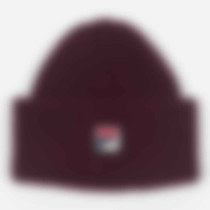 Fila Finns Classic Chunky Turn Up Beanie In Burgundy