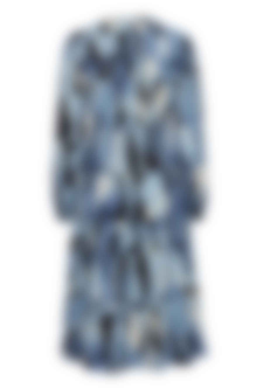 b.young Ibene Dress Dusty Blue Abstract