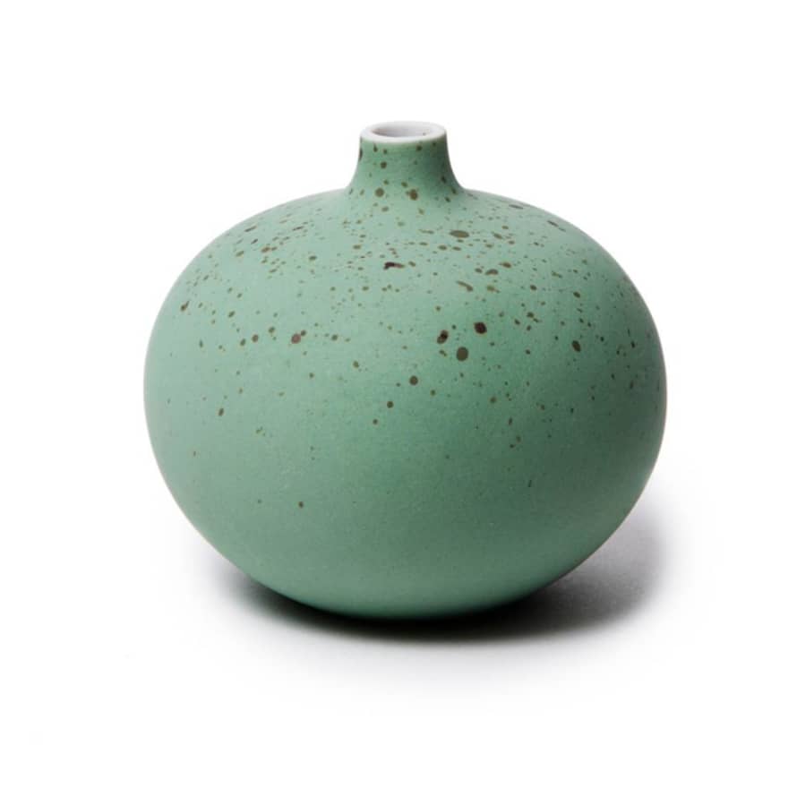 Lindform Ceramic Vase Bari Small Green Matt with Freckles