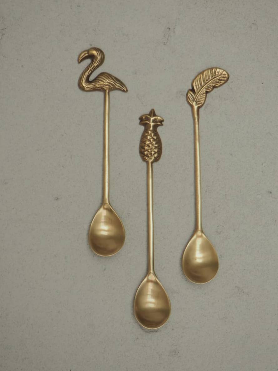 Chehoma Set of 3 Pineapple Feather and Flamingo Spoons