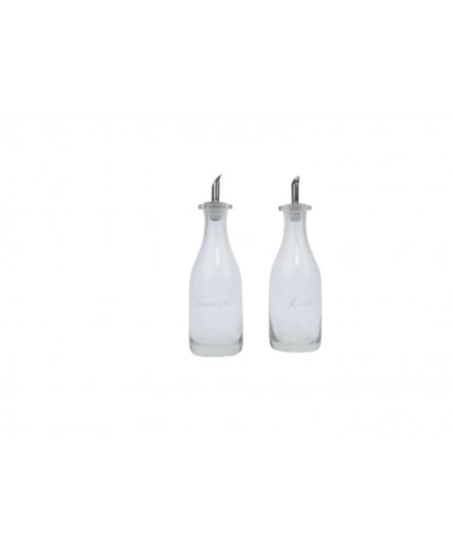 ANTIC LINE Set of 2 Oil and Vinegar Glass Bottles