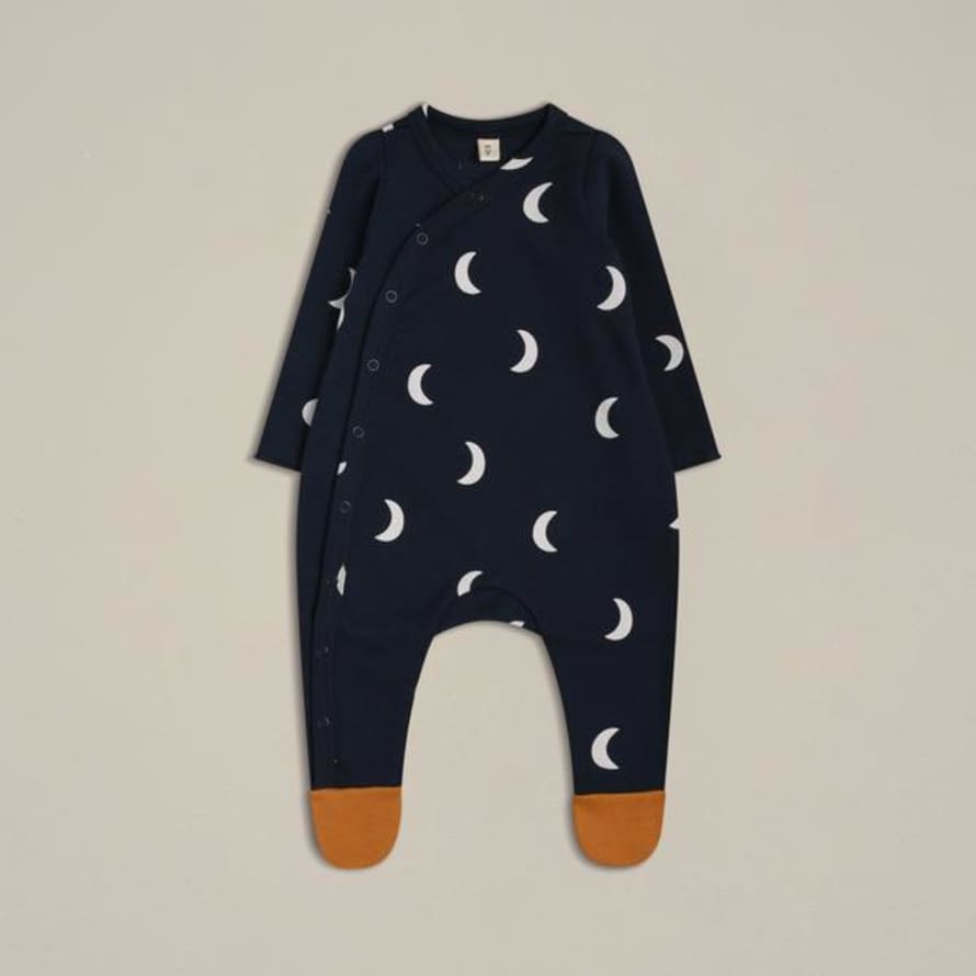 Organic Zoo Navy Midnight Suit With Contrast Feet