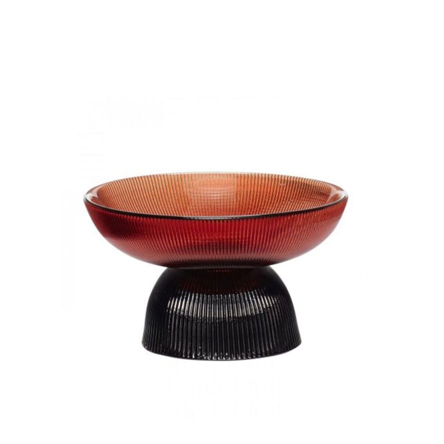Hubsch Small Detachable Glass Bowl Orange/Black