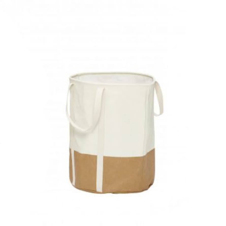Hubsch Round Laundry Basket with Handles in Small