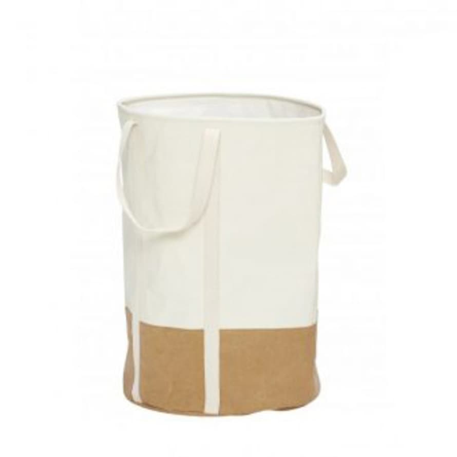 Hubsch Round Laundry Basket with Handles in Large