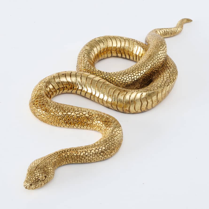 &Quirky Slithering Gold Snake Ornament