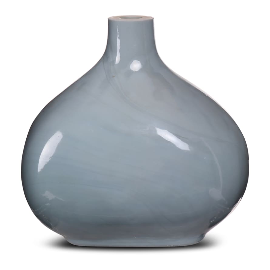 Rikiki Grey-Blue Glass Vase