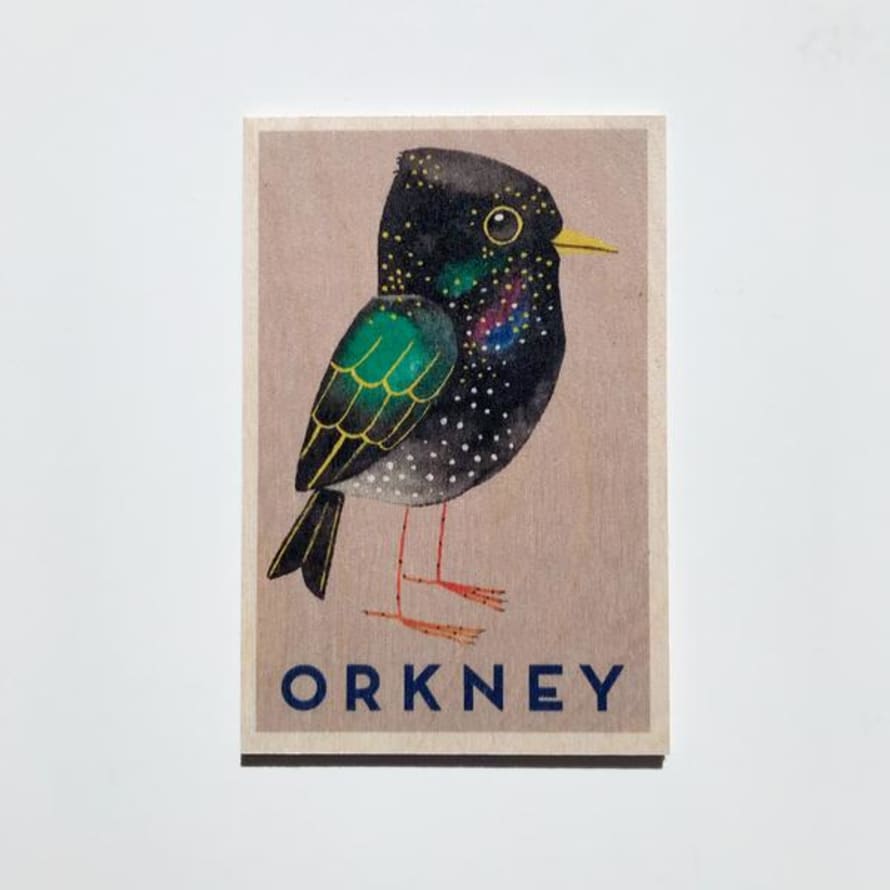 The Wooden Postcard Company Orkney Starling Wooden Postcard